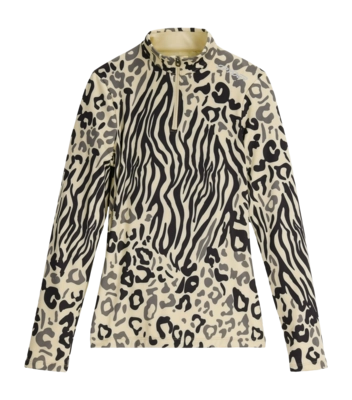 Skipully Spyder Women Vivid 1/2 Zip Animal Print Nauwsluitende pasvorm