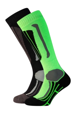 Skisok Falcon Men Victor Shocking Green (2 Pack) Regular Fit