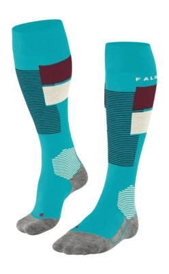 Skisokken Falke Women SK4 Advanced Stripes Peacock Blue