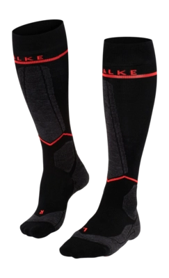 Skisokken Falke Women SK Compression Energy Black-Neon Red