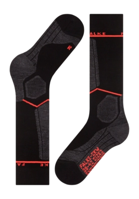 Ski Socks Falke Women SK Compression Energy Black-Neon Red