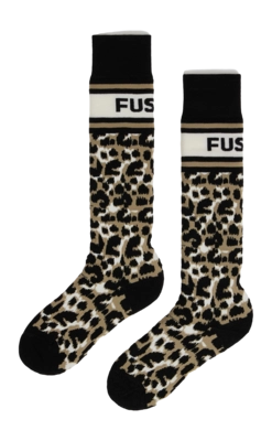 Skisokken Fusalp Unisex Leopard Sock Flou Savane