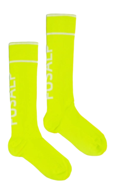 Skisokken Fusalp Unisex Sock Pop II Jaune Fluo/Neige