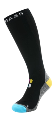 Skisokken Poederbaas Unisex Bamboo Freeride Black Anatomische pasvorm