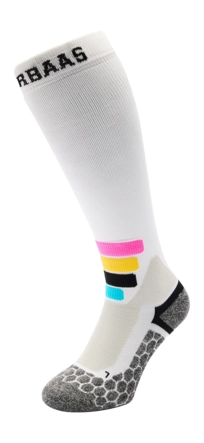 Skisokken Poederbaas Unisex Tech Ski Socks Compress Merino White