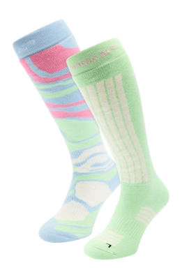 Skisokken Poederbaas Unisex Ski Socks Ice Blue (2 pack)