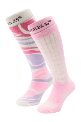 Skisokken Poederbaas Unisex Ski Socks Powder Rose 2 pack Anatomische pasvorm