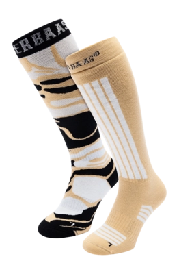 Skisokken Poederbaas Unisex Ski Socks Warm Sand (2 pack)