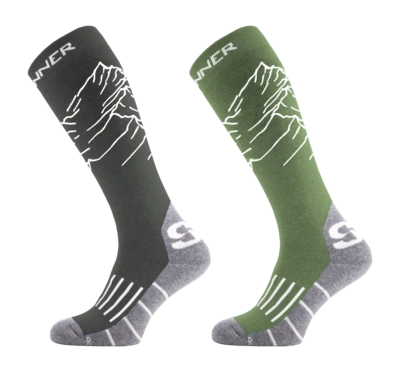 Skisokken Sinner Men Mountain Green Black Double Pack