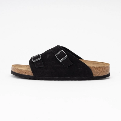 Slipper Birkenstock Men Zürich Suede Leather Black Narrow