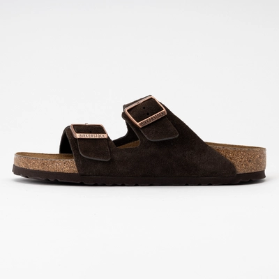 Slipper Birkenstock Unisex Arizona Soft Footbed Suede Mocha Narrow