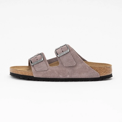 Slipper Birkenstock Women Arizona Suede Leather Faded Purple Narrow