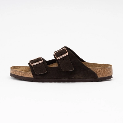 Slipper Birkenstock Women Arizona Suede Leather Mocha Narrow