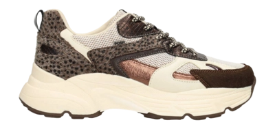 Sneaker POSH by Poelman Women Ayoki Brown With Animal Print