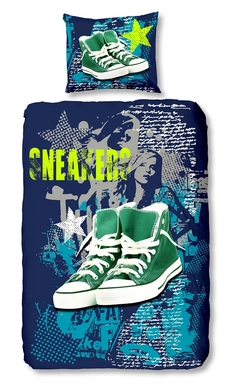 Dekbedovertrek Good Morning Sneakers Blauw Katoen