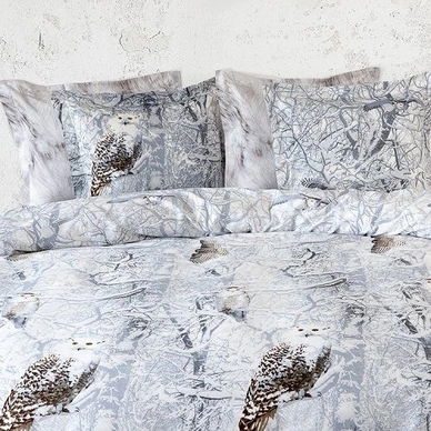 Bettwäsche Refined Snow Owl Weiß Mako-Satin