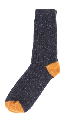 Sok Barbour Men Houghton Socks Charcoal/Ochre