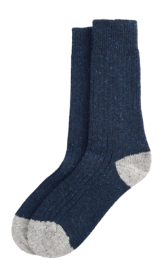 Sok Barbour Men Houghton Socks Navy/Grey