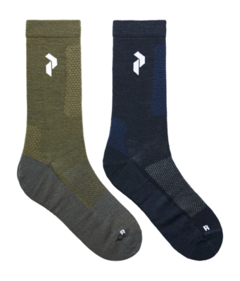 Sok Peak Performance Unisex Hiking Socks Terrain Tan Blue Shadow (2-Pack)