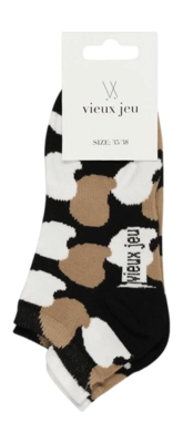Sok Vieux Jeu Women Pom Socks Black