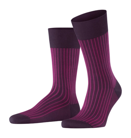 Sokken Falke Men Oxford Stripe Aubergine
