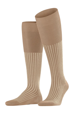 Sokken Falke Men Oxford Stripe Kneehigh Camel