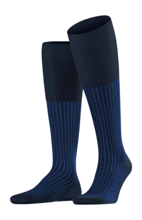Sokken Falke Men Oxford Stripe Kneehigh Space Blue