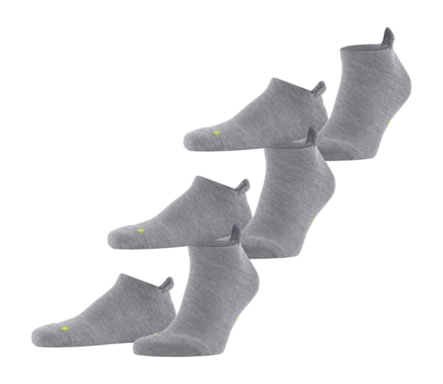 Sokken Falke Unisex Cool Kick Sneaker Light Grey Melange (3-Pack) Anatomische pasvorm