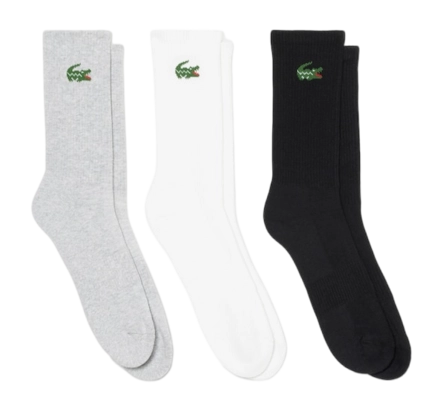 Sokken Lacoste Unisex RA9246 White/Silver Chine/Black (3-Pack)