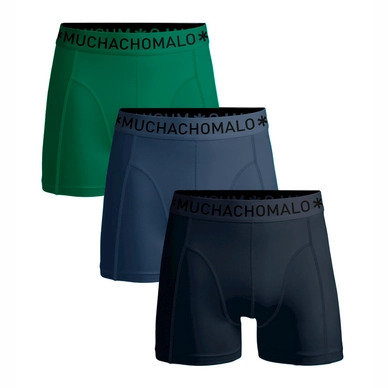 Boxershort Muchachomalo Men Short Solid Blue Blue Green (3-Pack)