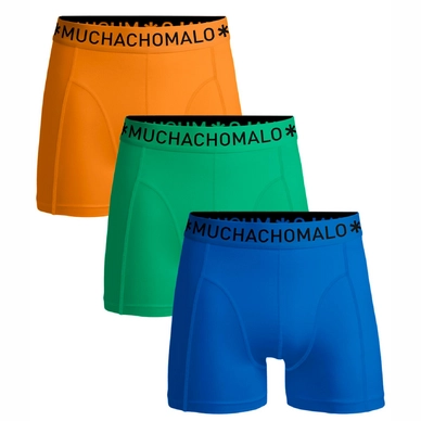 Boxershort Muchachomalo Men Short Solid Blue Green Orange (3-Pack)