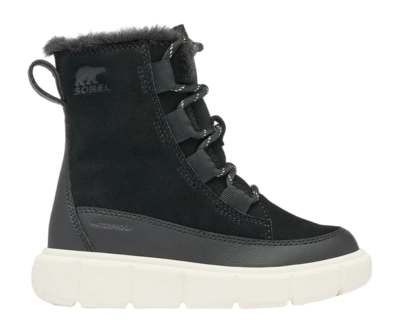 Snowboot Sorel Children Explorer III Lace WP Black Sea Salt DUOTREAD
