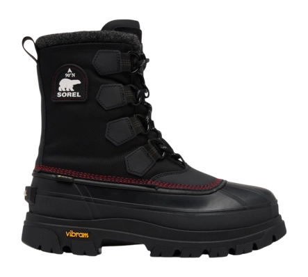 Snowboot Sorel Men Caribou Horizon GTX Black / Bright Red Vibram XS TREK EVO