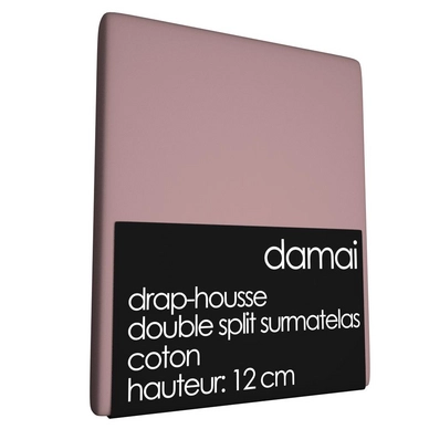 Drap-housse Double Split Surmatelas 12 cm Damai Mauve (Coton)
