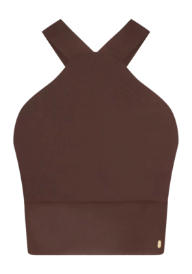 Sport BH House of Gravity Women Strappy Crop Top Cacao Brown