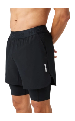 Sportbroek Björn Borg Men Borg 2 In 1 Shorts Black Beauty