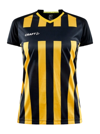 Sportshirt Craft Women Progress 2.0 Stripe Jersey Black/Sweden Yellow