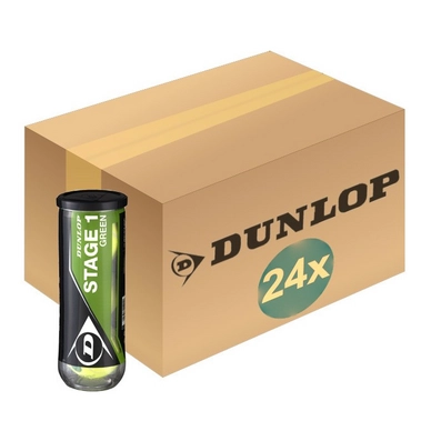 Balles de Tennis Dunlop Stage 1 Green 3-Tin (Carton 24x3)