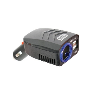 Autolader Carpoint Stekkerdoos 2-Weg met USB 12V/24V