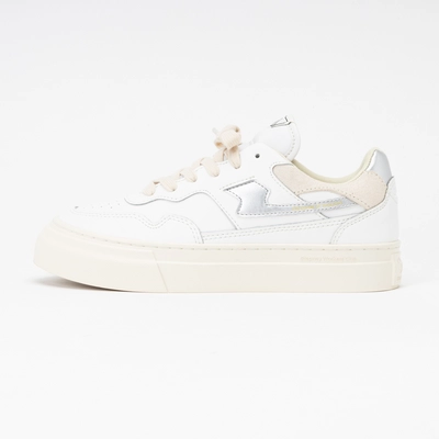 Baskets Stepney Workers Club Women Pearl S-Strike Leather White Silver
