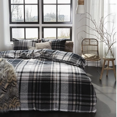 Beddinghouse Stewart Grey Dekbedovertrek Flanel
