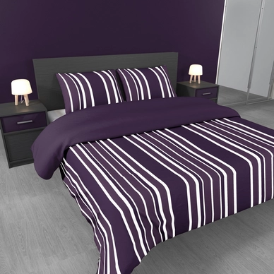 Dekbedovertrek Ambianzz Stripe Paars Satijn