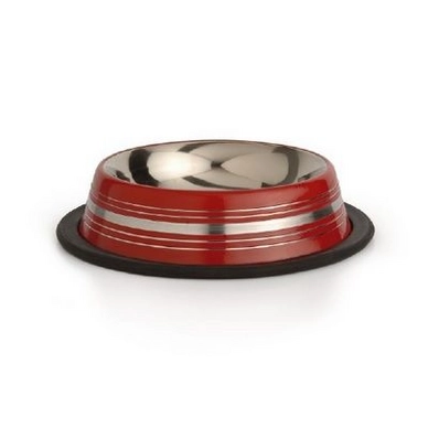 Voer- of drinkbak Beeztees Stripes Anti Slip Rood