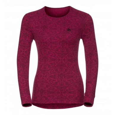 Ondershirt Odlo L/S Crew Neck God Jul Women Magenta Purple