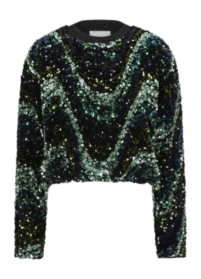 Sweater Dante6 Women Lizy Sequins Bottle Green