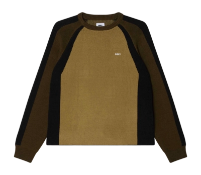 Sweater Obey Men Raglan Crew Neck Mermaid Green Multi