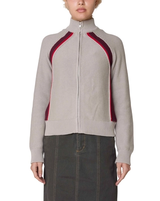 Sweater Obey Lizzie Zip Mock Damen Oatmeal Heather