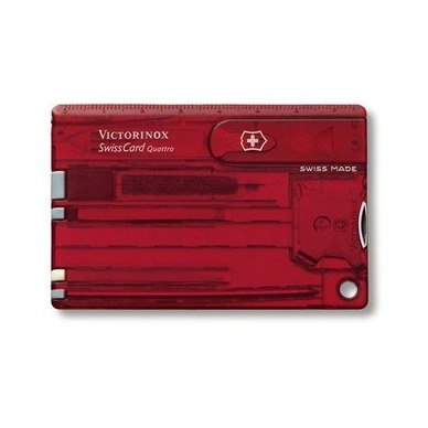 SwissCard Victorinox Quattro 12 Functionen Transparant Rot