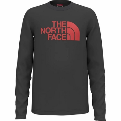 Shirt The North Face Youth L/S Easy Tee Asphalt Grey Fry Red
