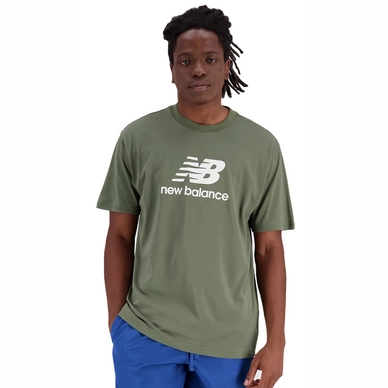T-Shirt New Balance Men Essentials Stacked Logo Cotton Deep Olive Green